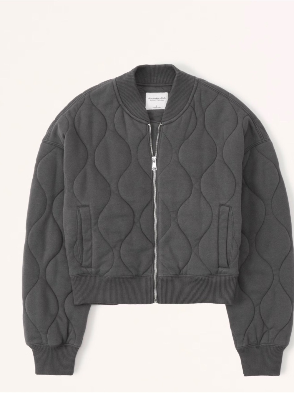 Abercrombie Gray Quilted Bomber Jacket